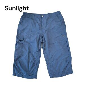 Columbia Cargo Shorts Men SZ 40 Navy Blue Outdoors Hiking 100% Nylon 19” Inseam